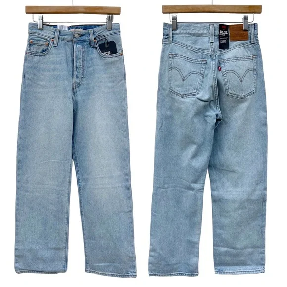 Levi’s Ribcage Straight Ankle High Waist Middle Road Wash Womens 31x27 NEW - Picture 2 of 7